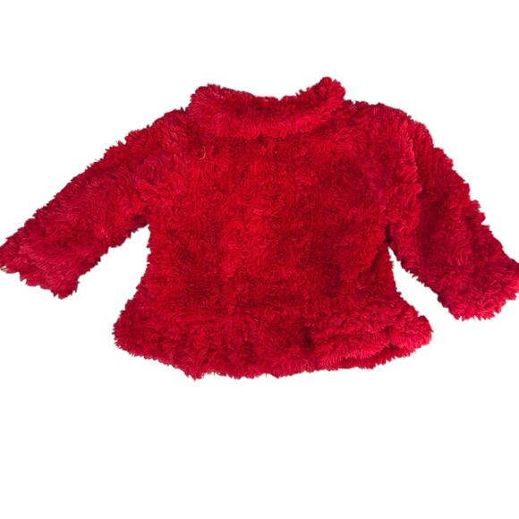 Minnie Mouse sz. 24 months Holiday vegan fur jacket w faux diamond buttons #4271 - Picture 3 of 10